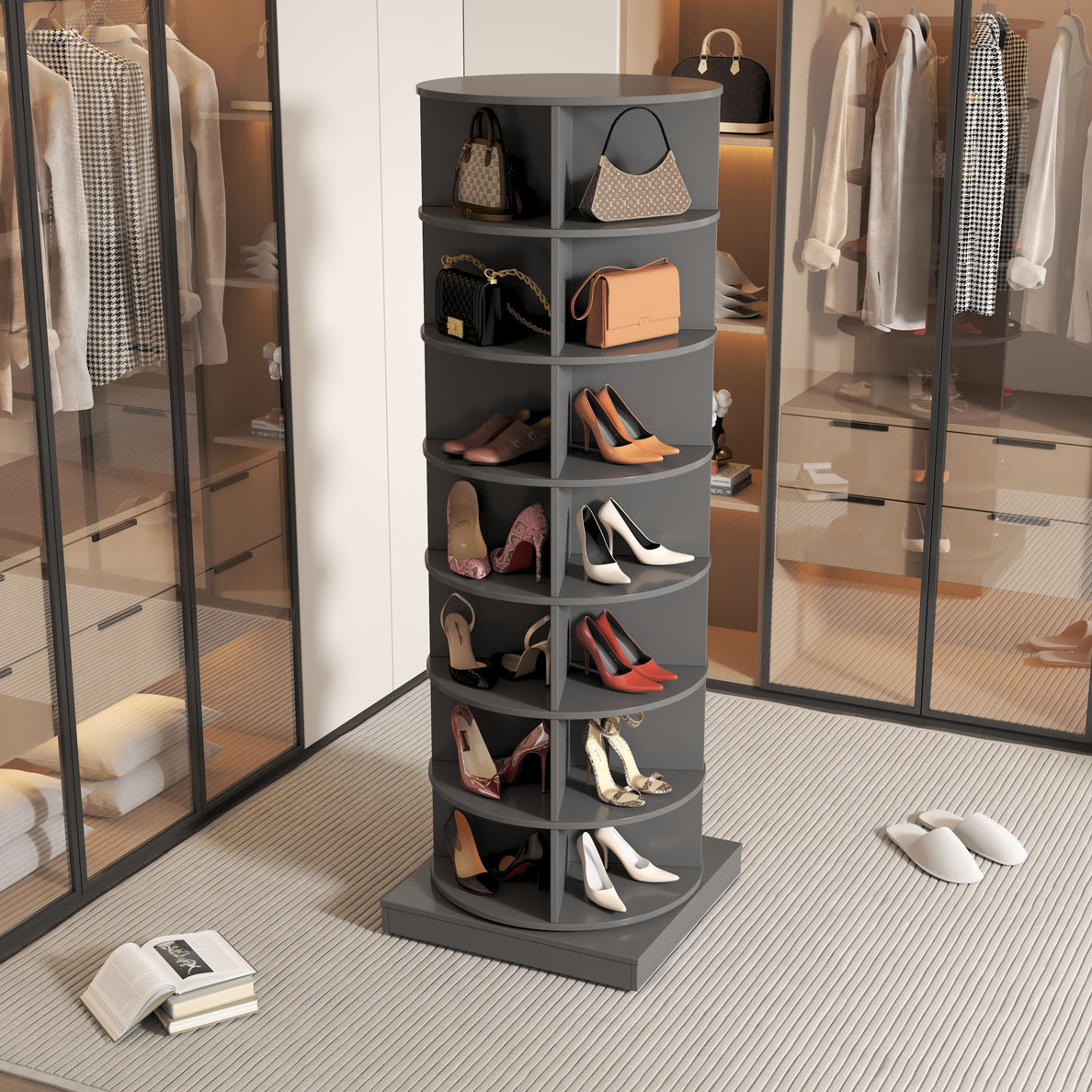 Orren Ellis 360 Rotating shoe cabinet 7 layers - Wayfair Canada