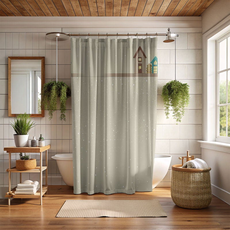 Rideau de douche Cozy Snowfall - Premium, L 71 po x L 74 po