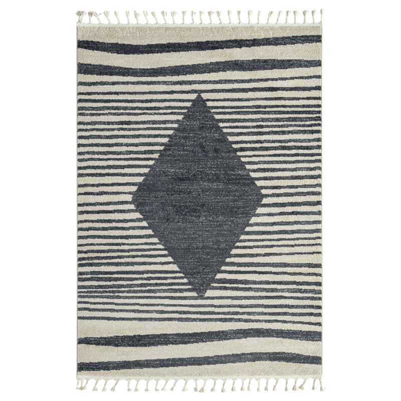 Tapis à motif géométrique crème Galey, Rectangle 5 pi 3 po x 7 pi 6 po