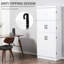 Armoire de cuisine blanche de 70 po, 6 avec 2 tablettes réglables et 4 portes pour étagères et portes de garde-manger Flavour