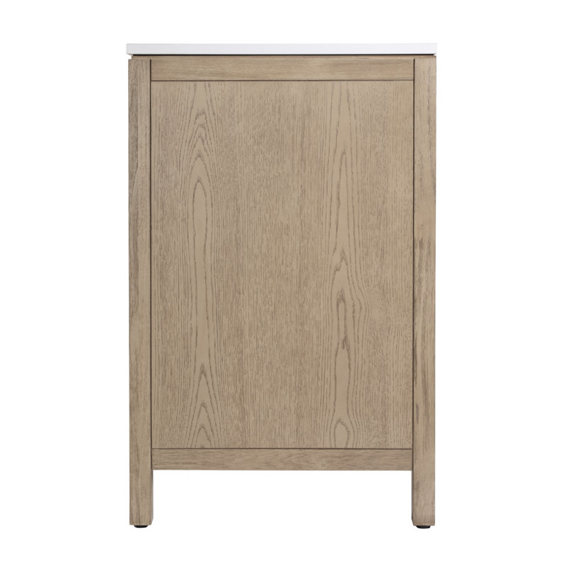 Celine 60 in Double Sink Bathroom Vanity with Quartz Top, Brown