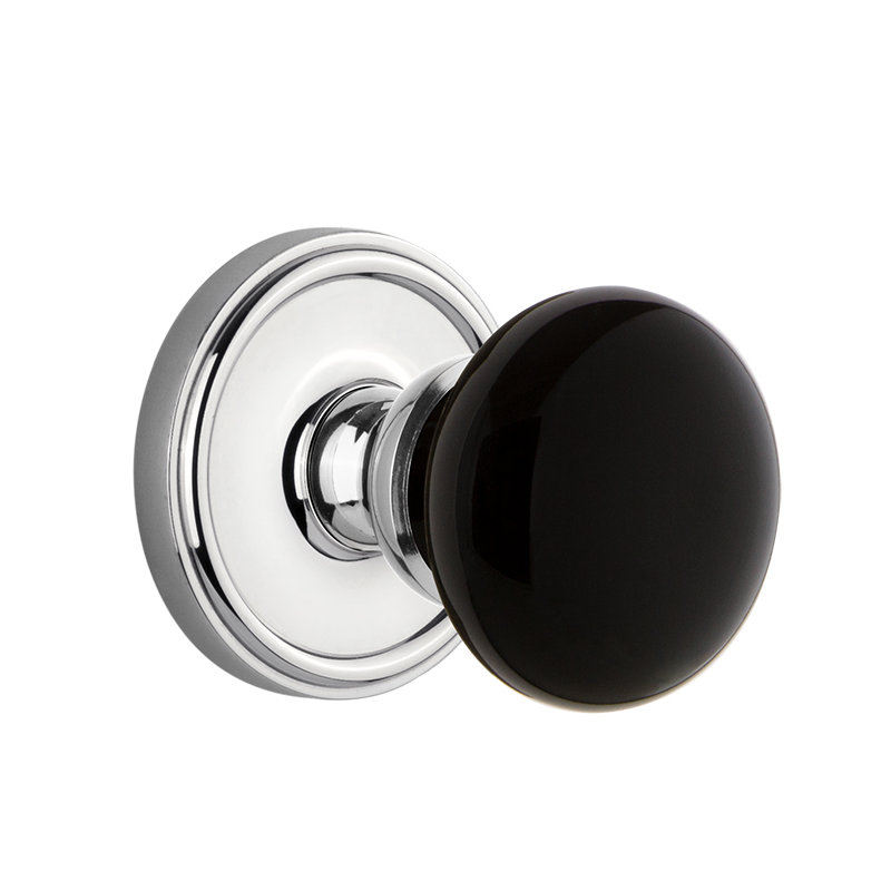Grandeur Georgetown Rosette Passage with Coventry Door Knob, Antique Pewter, 2 3/4"