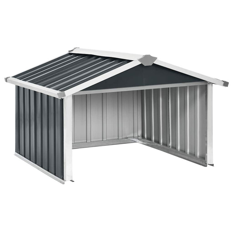 Abri de jardin en acier galvanisé anthracite, 36.2" H x 36.2" W x 24.8" D, Anthracite