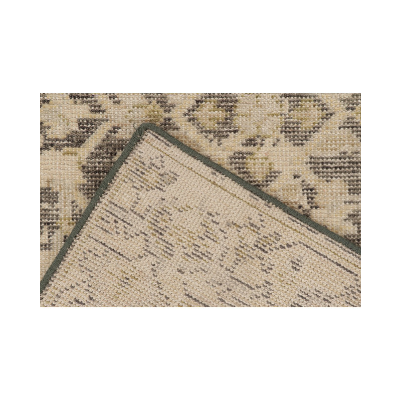Distressed Homage Hand Knotted Wool Geometric Area Rug, Runner 3' x 14'