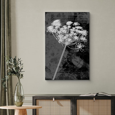" Black And White Flowers And Cursive Typography Floral Botanical Photography Modern Art Rustic "
