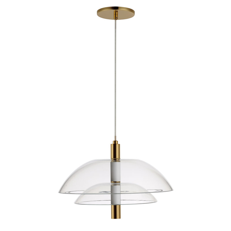 Arya 2 - Light LED Pendant, Mirror Smoked/Clear, French Gold