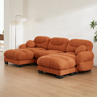 Canapé modulaire en U en chenille avec 3 repose-pieds et 2 repose-pieds