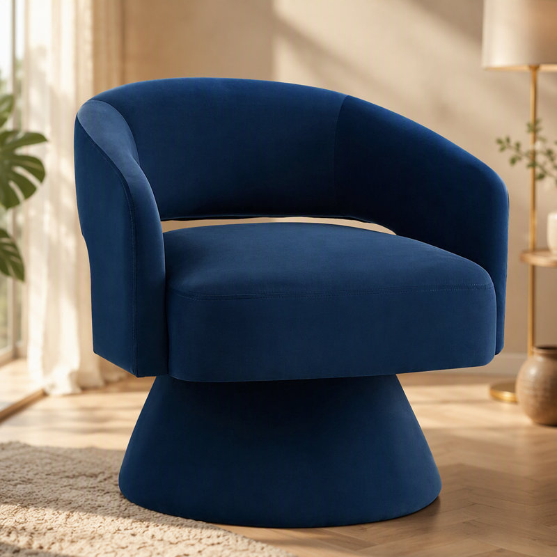 Fauteuil demi-tonneau pivotant moderne, chaises d'appoint rondes en velours pour une utilisation polyvalente dans divers espaces intérieurs