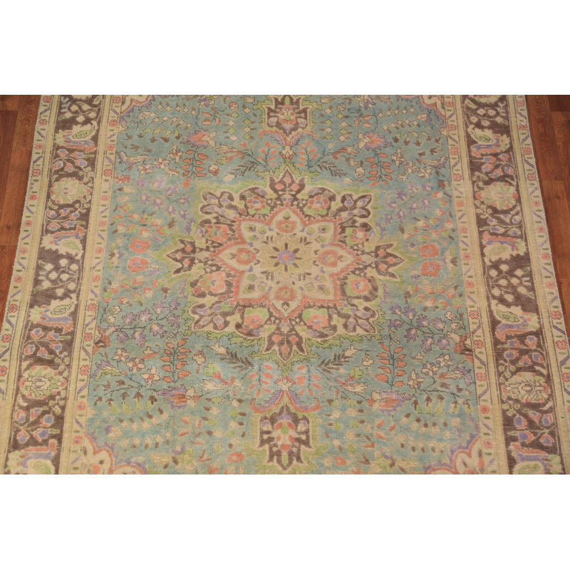 Tapis traditionnel rétro bleu 7 x 7