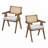 Wooden Frame Upholstered Dining Chairs Set of 2