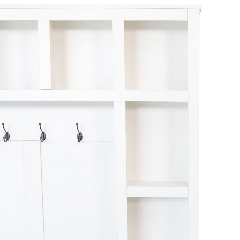 Banc, White,Walnut, 76.7 " H x 59 " L x 15.7 " D, Does Not Apply, White,Walnut