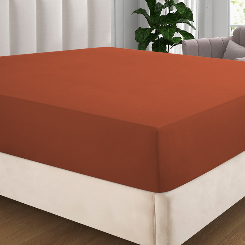 Angeliza Microfiber Standard Fitted Sheet, Kingsize (5'), Rust