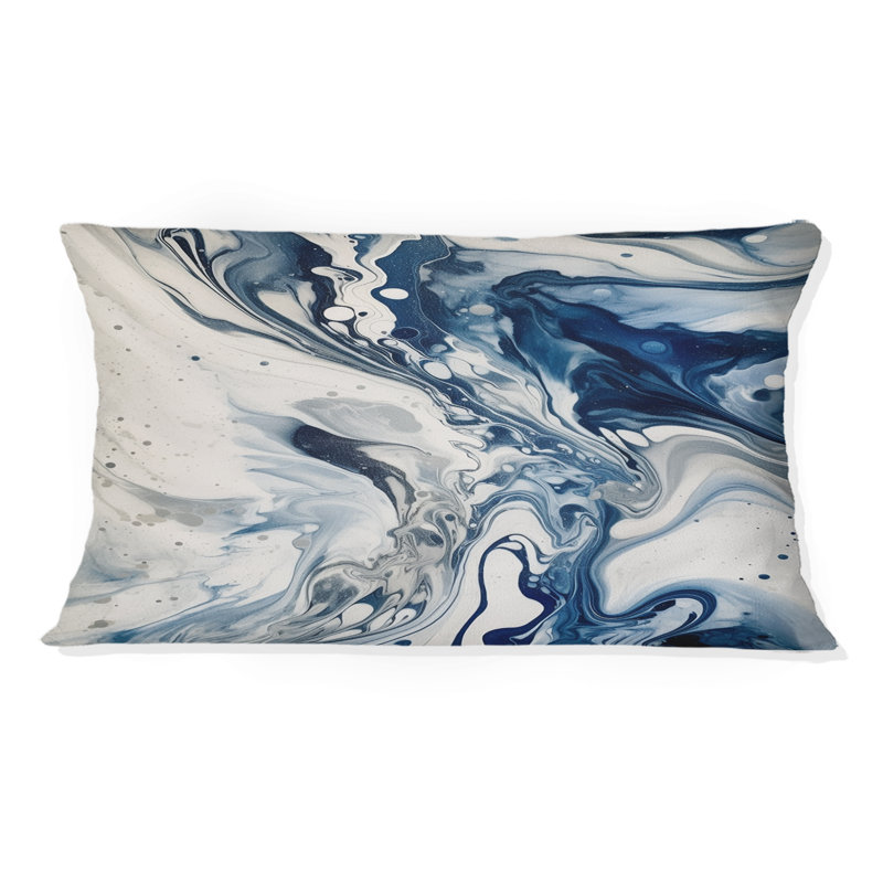 Blue And Grey Ethereal Elixir IV - Abstract Printed Throw Pillow