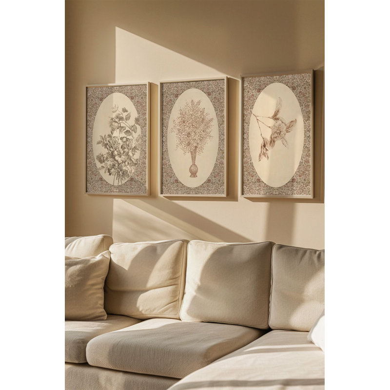 Superbe art mural encadré 3 pièces, cadre en bois massif (0,8 po d'épaisseur), peinture en panneau de fibres à densité moyenne (0,1 po d'épaisseur) | Impression numérique | Parfait pour le salon, la chambre à coucher et le bureau