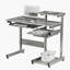 Bureau d'ordinateur double grandeur nature, gris-1742159460