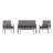 Accomac 4 Piece Outdoor Patio Seating Set with Steel Frame and Cushions-234220038