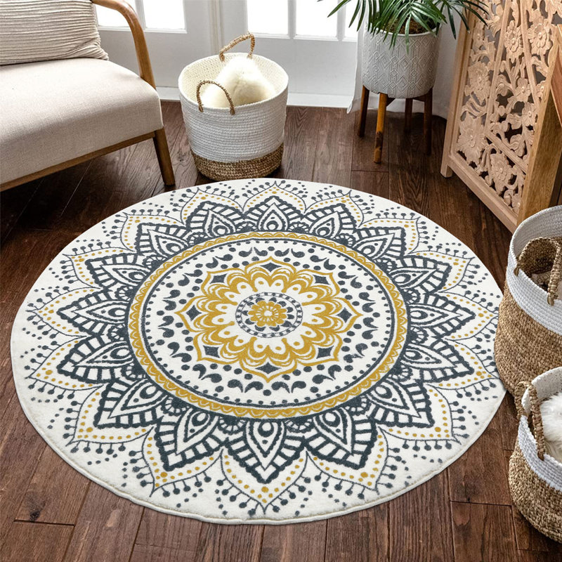Tapis rond lavable rond antidérapant, Rond 48 po x 48 po