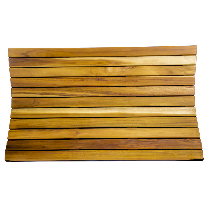 Tapis de douche rectangulaire en teck de EcoDecors Elegant l 31 po x P 18 po, tapis de douche en teck pour l'intérieur, tapis de bain en teck, tapis de bain en bois, tapis de douche en bois, tapis de douche en teck, tapis de salle de bain en teck, avec finition EarthyTeak®