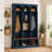 Entryway Hall Tree with Bench and Shoe Storage, Arched Mudroom Organizer with 3 Hidden Cabinets, Coat Rack with 5 Hooks
