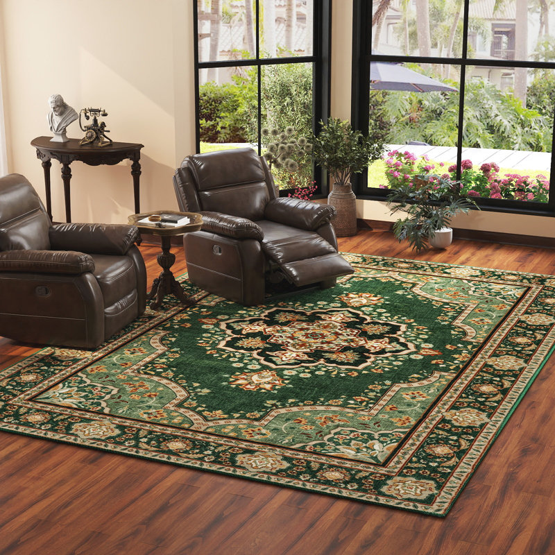 Floral Anti-Slip Retro Anti-Slip Low Density Stain Resistant Indoor Soft Carpet