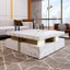 Table basse moderne carrée avec rangement et 4 tiroirs-386911952