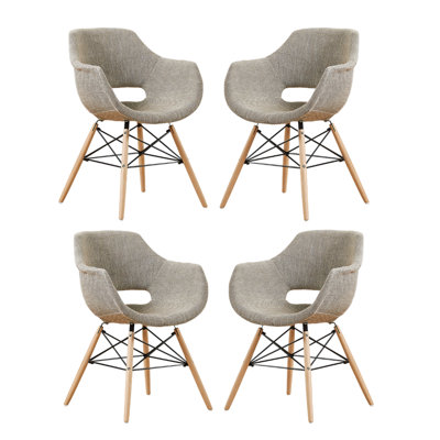 Geary Upholstered Dining Chair | Armchair | Solid Wooden Legs