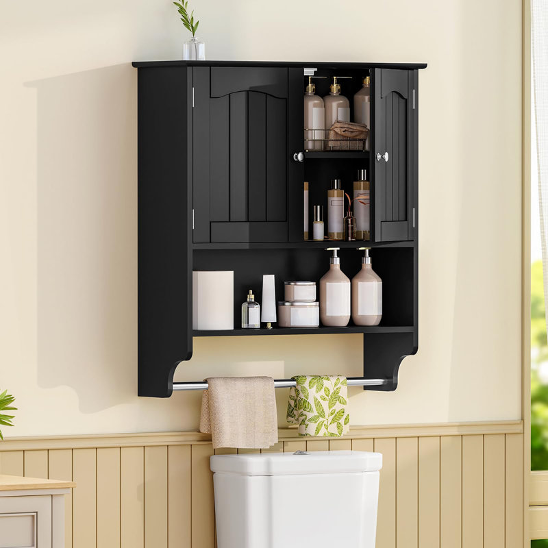 Bathroom Wall Cabinet with Towel Rack
