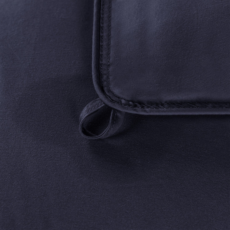Édredon réversible en duvet synthétique hypoallergénique toutes saisons de poids moyen classique, Bleu marine, Édredon simple