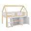 Lit mezzanine avec escabeau, étagères intégrées, armoires et système d'éclairage-694147145