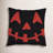 Square Cotton Pillow With Jack-O-Lantern Embroidery