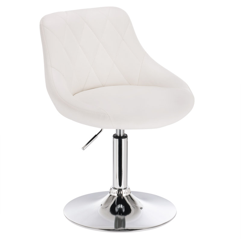 Dequesha Swivel Upholstered Adjustable Height Counter Stool, White