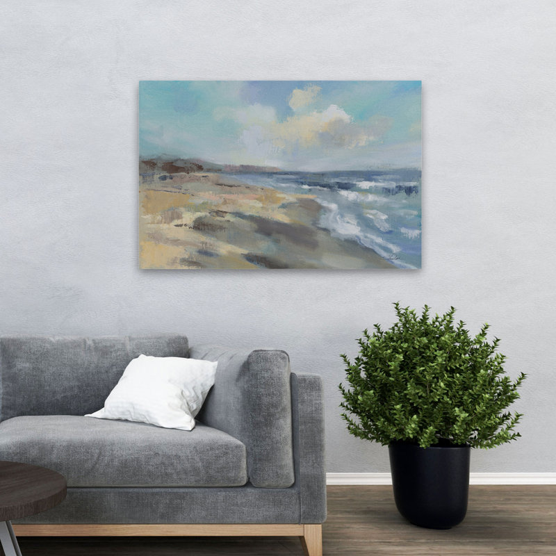 Plage contemporaine et côtière du matin, H 48 po x l 32 po