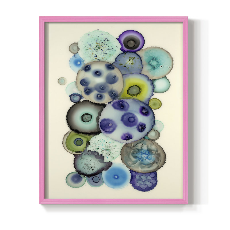 Geodes II, reproduction encadrée - bois massif, H 15 po x l 12 po, Rose