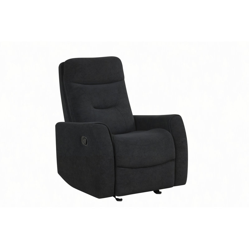 Paterson Swivel Recliner, Black Fabric