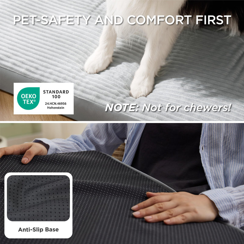 Lit pour chien ComfyFleece Cosy Crate, Très grand (H 3,3 po x l 41 po x P 27 po), Gris pastel