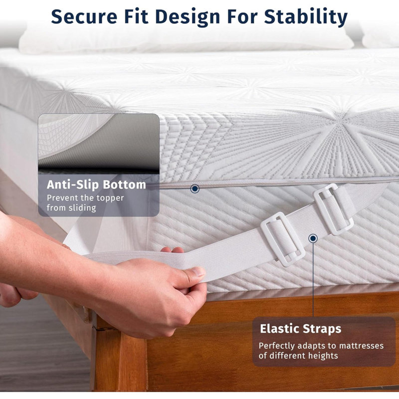 Memory Foam Mattress Topper Twin Size Density Cooling Pad With Premium Removable Cover Pressure Relief Bed Topper Certipur US & Oeko Tex Certified