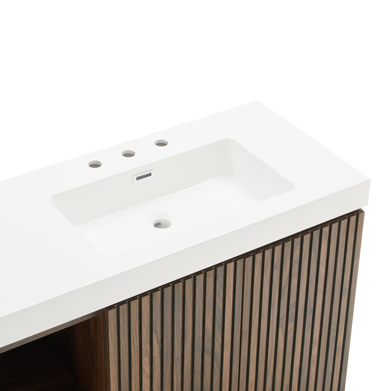 Meuble-lavabo avec lavabo noyer 72F "Winston, Walnut