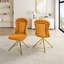 Ensemble de 2 chaises de salle à manger, chaises d'appoint en velours pour le salon, fauteuil de coiffeuse avec pieds en métal doré, chaises de salle à manger rembourrées, pivotant à 360 ° pour la chambre à coucher, le salon, la salle à manger et la cuisine (orange)-1354106783