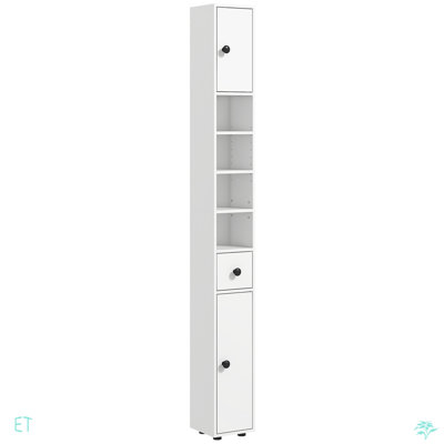 Grande armoire de rangement pour salle de bain, armoire à papier de toilette étroite avec tablettes ouvertes, tablettes réglables pour la cuisine, le couloir et le salon