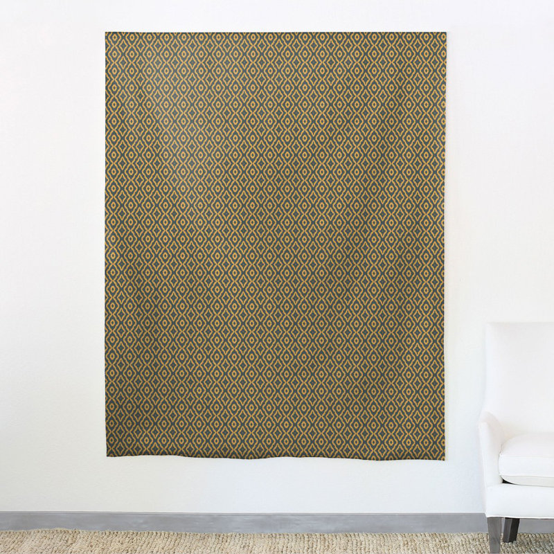 Tissu croisé en coton Haze, Gris/jaune