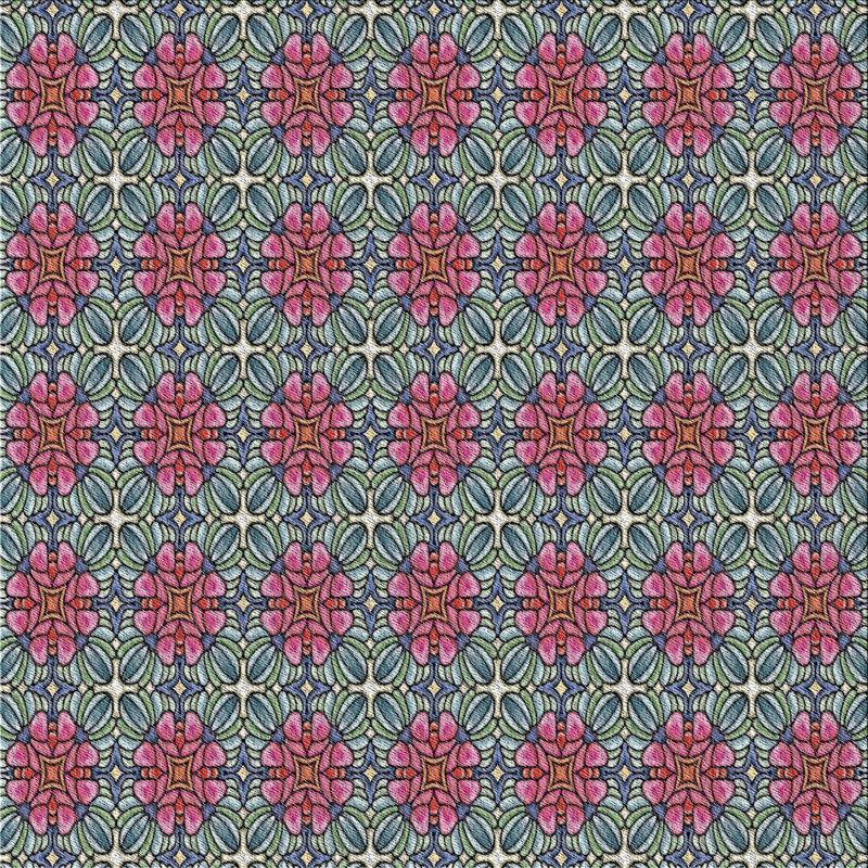 Tapis décoratif rose, Carré 8 pi