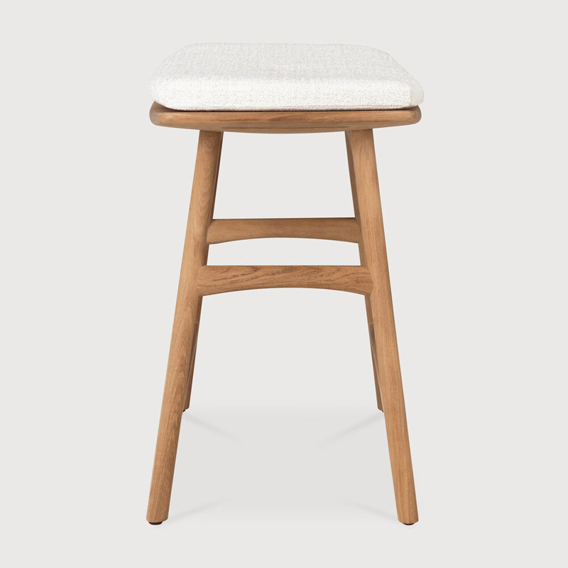 Osso Outdoor Teak Bar Stool, Off White