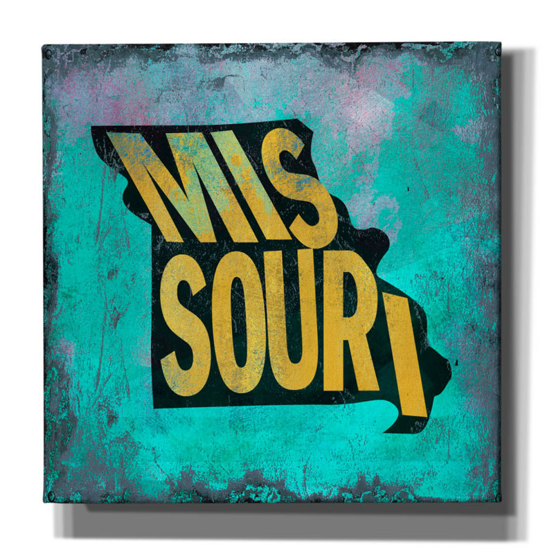 «Missouri» par Art Licensing Studio, art mural sur toile, H 12 po x l 12 po
