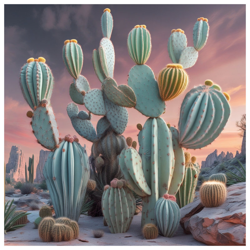 Édredon Desert Cacti Sunset, Lit simple