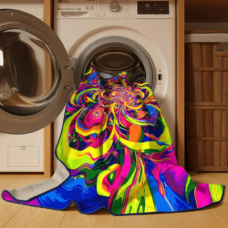 Kaleidoscope Burst Rug, Round 6'