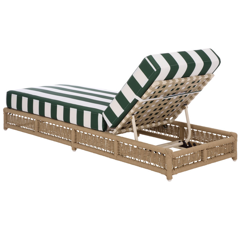 Chaise longue Callan, Rayures vert forêt