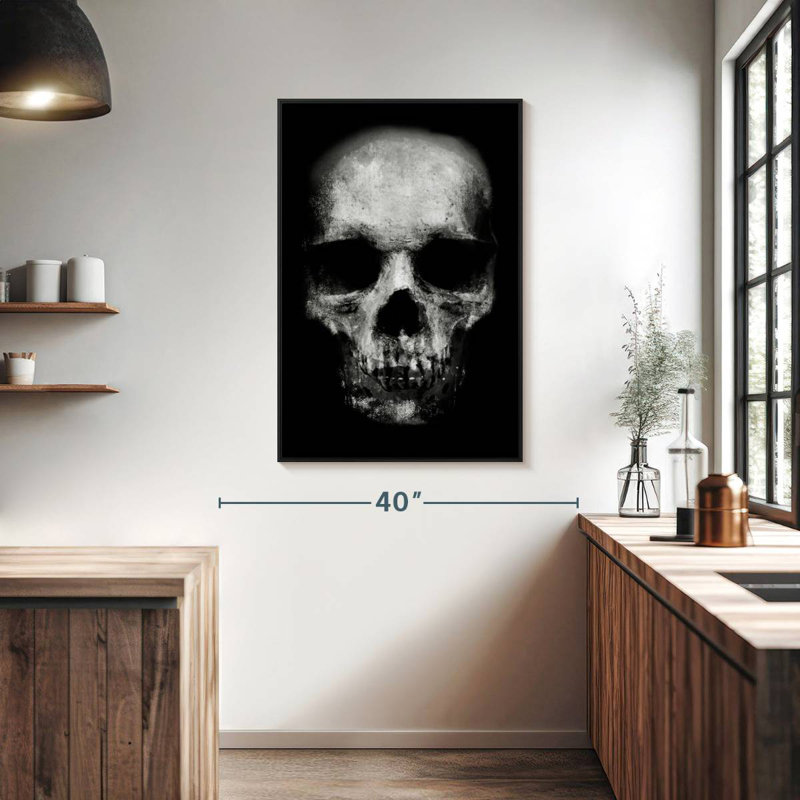 Crâne fantôme, Cadre flottant noir, 27 po x 40 po