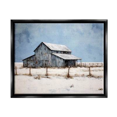 «August Grove® Winter Barn Landscape», art mural sur toile flottante par Ray Powers