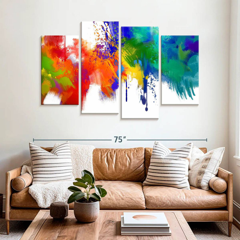 Avery Abstract Paint Splash, 42" H x 68" W