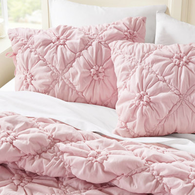 Couette 3 pièces King, motif floral texturé avec broderie décontractée, microfibre légère et confortable, adaptée à toutes les saisons, lavable à la machine en toute sécurité, pour les amis, design moelleux et doux.